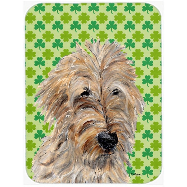 Carolines Treasures Golden Doodle 2 Large Size Lucky Shamrock St. Patricks Day Glass Cutting Board - SC9739LCB