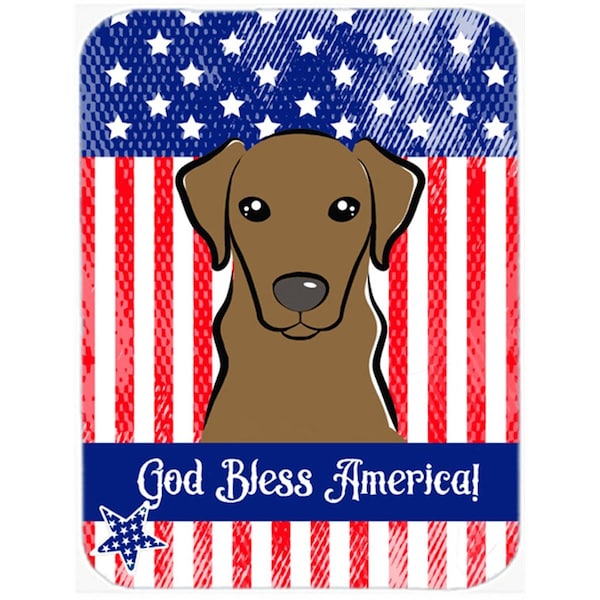 Carolines Treasures God Bless American Flag with Wirehaired Dachshund Glass Cutting Board- Large - BB2163LCB