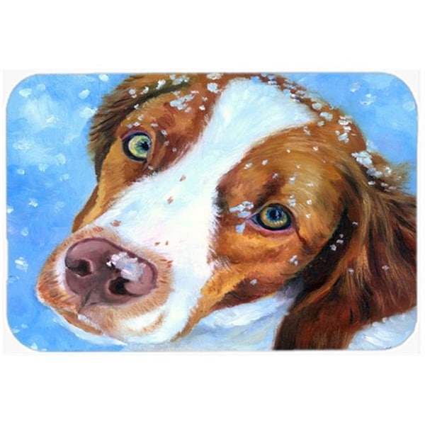 Carolines Treasures Carolines Treasures 7348LCB Snow Baby Brittany Spaniel Glass Cutting Board; Large - 7348LCB