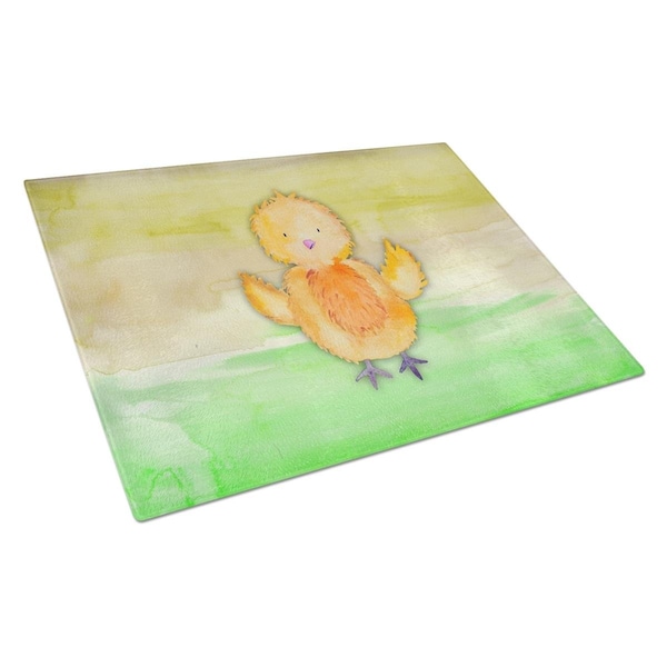 Carolines Treasures Chicken Watercolor Glass Cutting Board Large - BB7411LCB