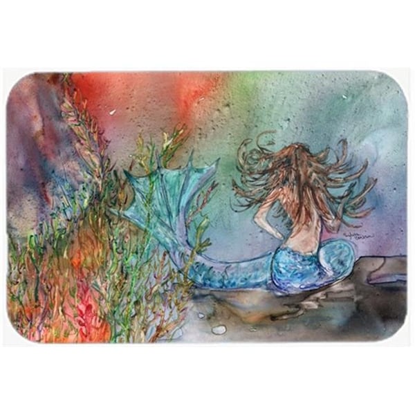 Carolines Treasures Carolines Treasures 8972LCB Brunette Mermaid Water Fantasy Glass Cutting Board; Large - 8972LCB