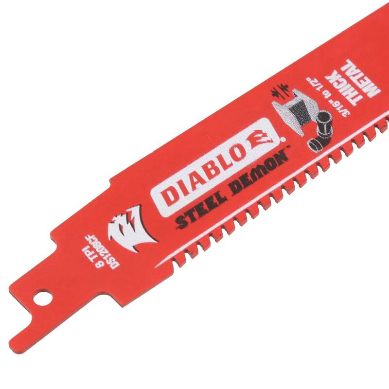 DIABLO 12 pulgadas 8 TPI Steel Demon Carbide Reciprocating Saw Blade para corte de metal grueso - DS1208CF