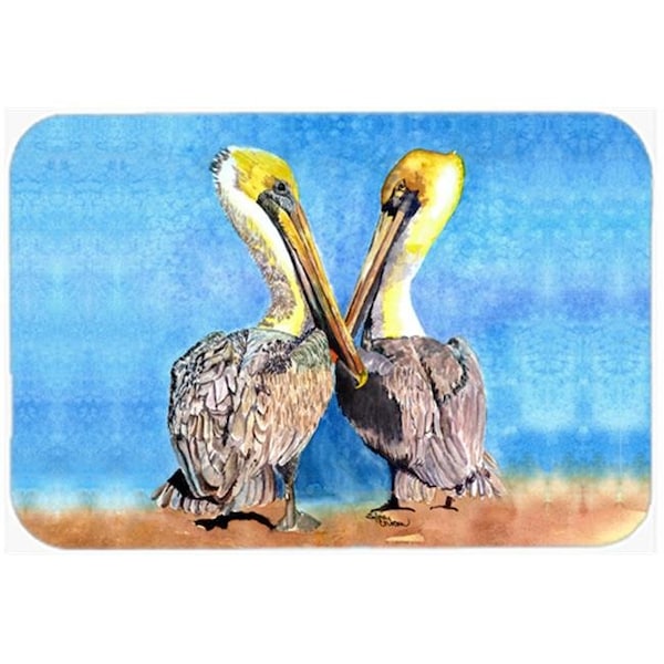 Carolines Treasures Carolines Treasures 8539LCB 15 x 12 in. Two Pelicans with Blue sky Glass Cutting Board - 8539LCB