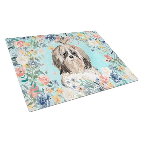 Carolines Treasures Shih Tzu Glass Cutting Board Large - CK3410LCB