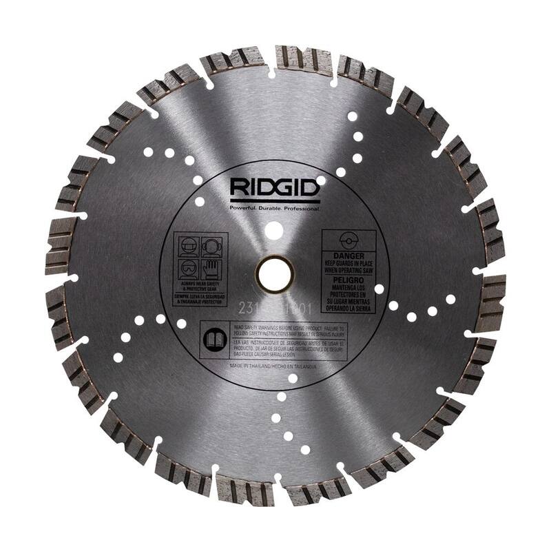 RIDGID 12 pulgadas. Hoja de sierra de diamante de corte de doble uso para mampostería con borde segmentado caminable - 25-CCNTS12