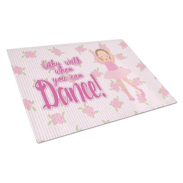 Carolines Treasures Ballet Brown Short Hair Glass Cutting Board Large - BB5385LCB