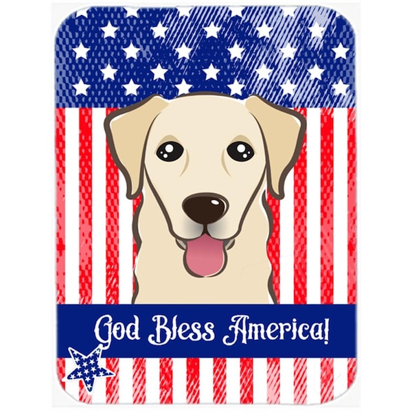 Carolines Treasures God Bless American Flag with Golden Retriever Glass Cutting Board- Large - BB2182LCB