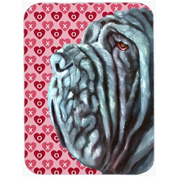 Carolines Treasures Neapolitan Mastiff Hearts Love And Valentines Day Glass Cutting Board- Large - LH9561LCB