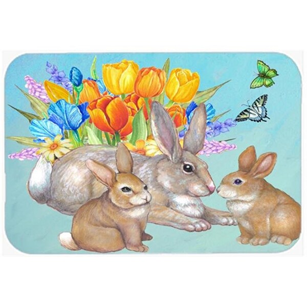 Carolines Treasures Carolines Treasures PJC1065LCB Bunny Family Easter Rabbit Glass Cutting Board; Large - PJC1065LCB
