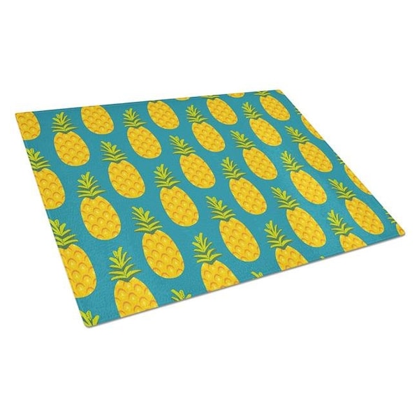 Carolines Treasures Carolines Treasures BB5145LCB Pineapples on Teal Glass Cutting Board; Large - BB5145LCB
