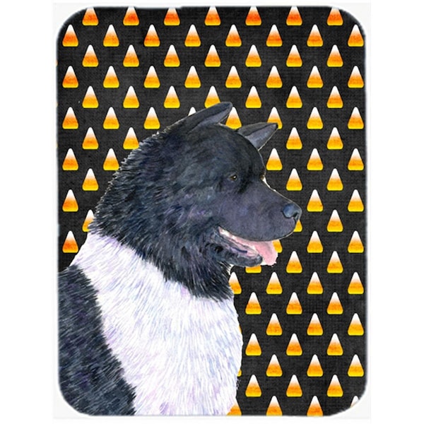 Carolines Treasures 15 x 12 in. Akita Candy Corn Halloween Portrait Glass Cutting Board - Large - SS4314LCB