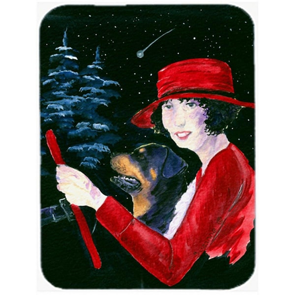 Carolines Treasures Lady driving with her Rottweiler Glass Cutting Board - Large- 15 H x 12 L in. - SS8551LCB