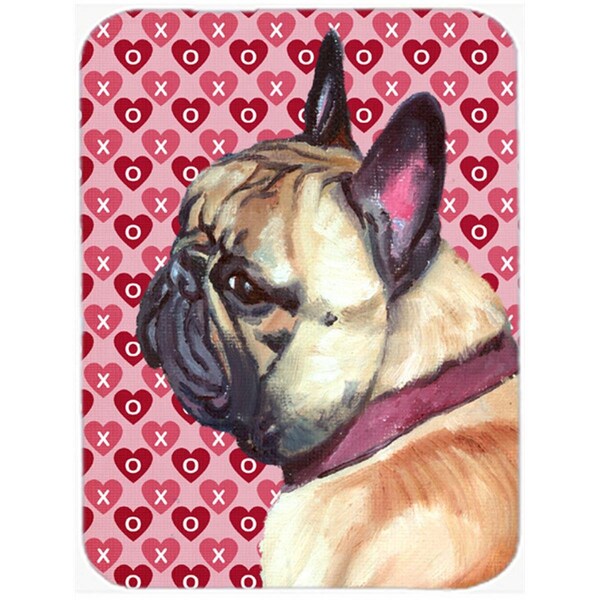 Carolines Treasures French Bulldog Frenchie Hearts Love And Valentines Day Glass Cutting Board- Large - LH9566LCB