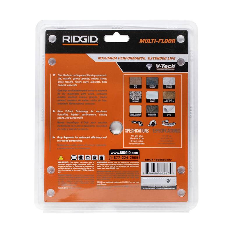 RIDGID 7 in. Disco de Diamante Segmentado de Borde Múltiple para Pisos - HD-VBFL70