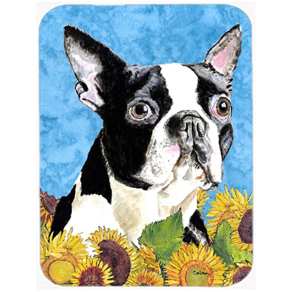 Carolines Treasures SC9063LCB 15 x 12 in. Boston Terrier Glass Cutting Board - Large - SC9063LCB