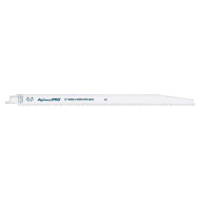 Hoja de sierra alternativa bimetálica Avanti Pro de 12 pulgadas y 6/12 TPI para cortar madera con clavos incrustados - PS1212AW