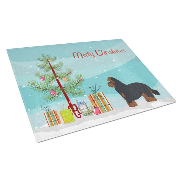 Carolines Treasures Shorkie No.1 Christmas Tree Glass Cutting Board Large - CK3875LCB
