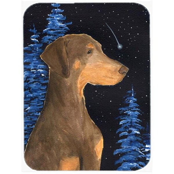 Carolines Treasures Carolines Treasures SS8462LCB 12 x 15 in. Starry Night Doberman Glass Cutting Board; Large - SS8462LCB