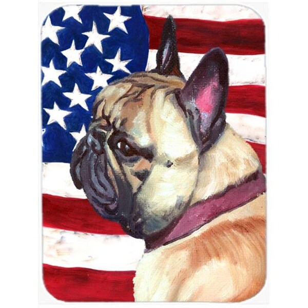 Carolines Treasures Carolines Treasures LH9545LCB French Bulldog Frenchie Usa Patriotic American Flag Glass Cutting Board; Large - LH9545LCB