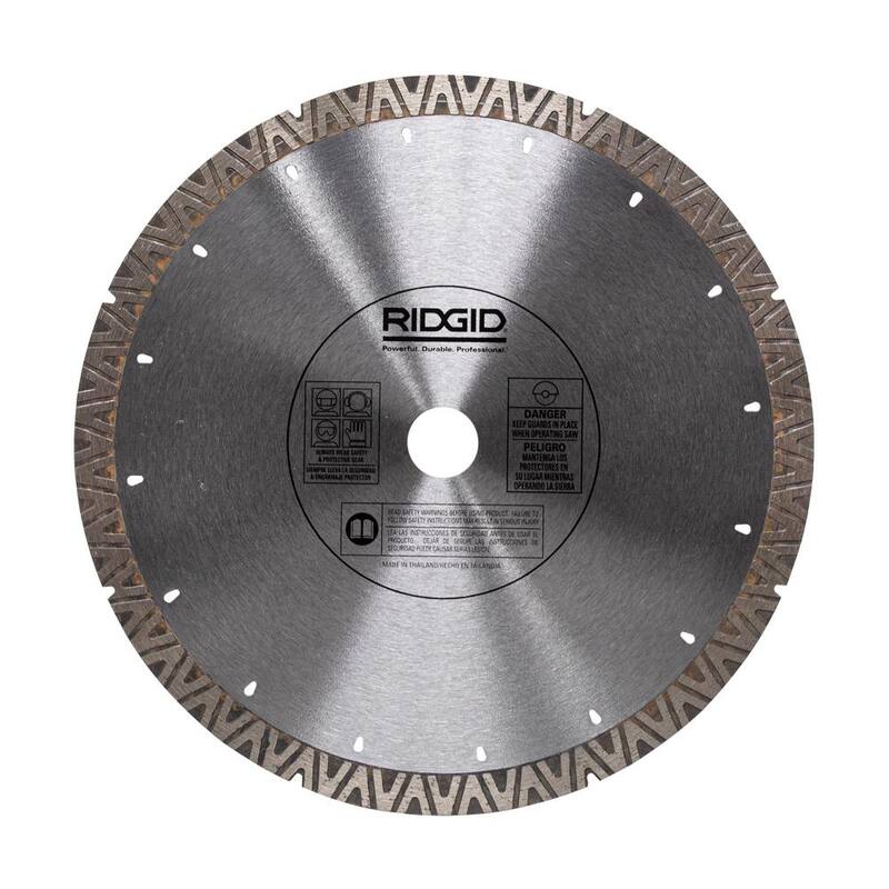 RIDGID TURBO-V 9 in. Disco de Diamante de Borde Turbo para Corte de Alta Eficiencia en Albañilería - HD-HETB90