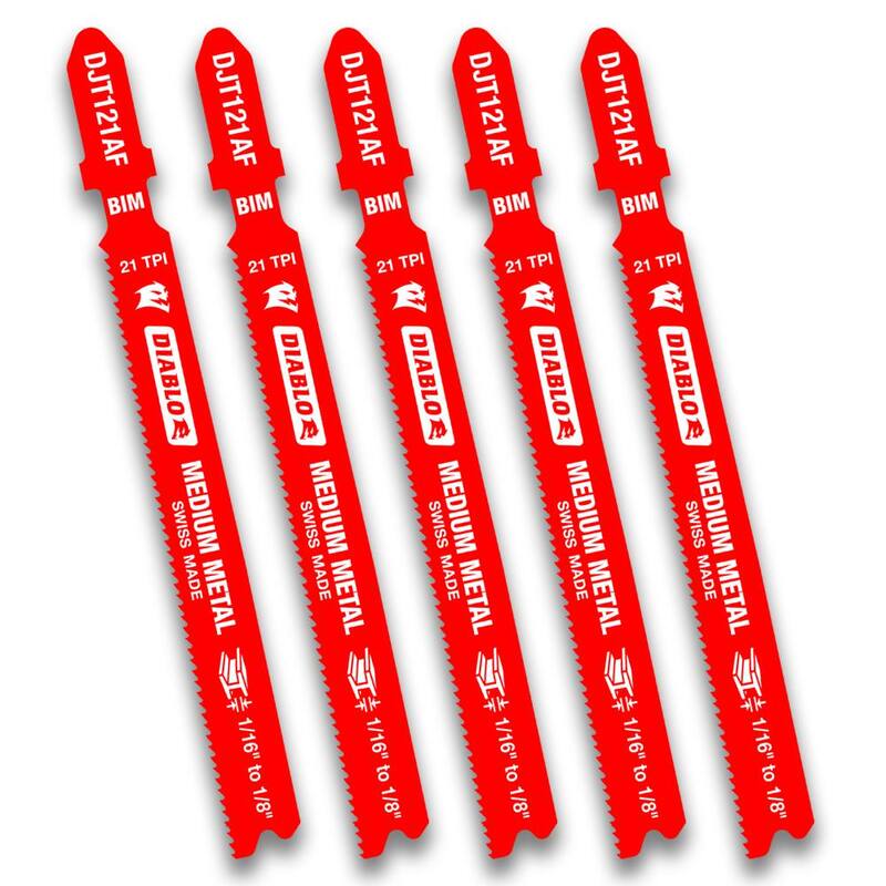 DIABLO 3-5/8 pulgadas x 21 TPI Hoja de sierra de calar de metal mediano bimetálica (paquete de 5) - DJT121AF5
