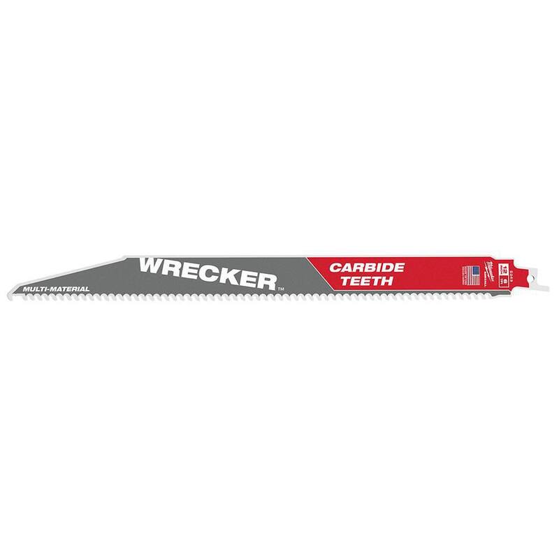 Milwaukee 12 pulgadas. 6 TPI WRECKER Dientes de carburo Hoja de sierra alternativa para corte de materiales múltiples SAWZALL (paquete de 1) - 48-00-5243