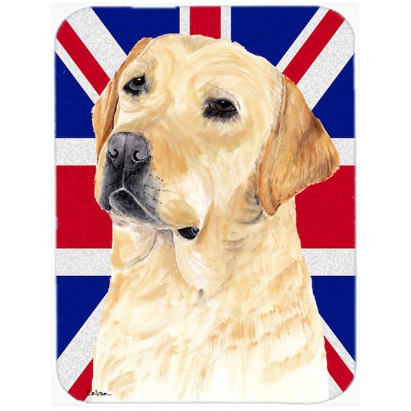 Carolines Treasures Labrador With English Union Jack British Flag Glass Cutting Board - Large - SC9833LCB
