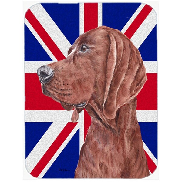 Carolines Treasures Redbone Coonhound With English Union Jack British Flag Glass Cutting Board - Large - SC9880LCB