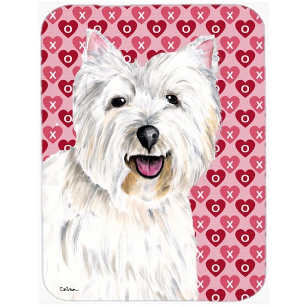 Carolines Treasures 12 x 15 in. Westie Hearts Love Valentines Day Glass Cutting Board- Large - SC9269LCB