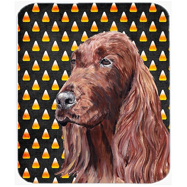 Carolines Treasures 15 X 12 In. Irish Setter Halloween Candy Corn Glass Cutting Board Large Size - SC9524LCB
