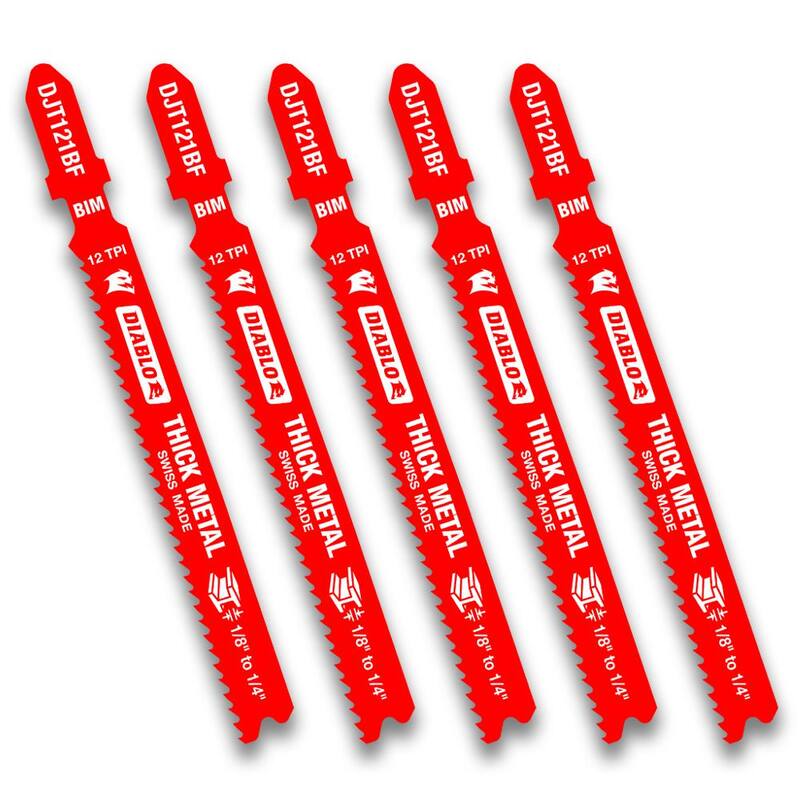 DIABLO 3-5/8 pulgadas x 12 TPI Hoja de sierra de calar bimetálica para metal grueso (paquete de 5) - DJT121BF5