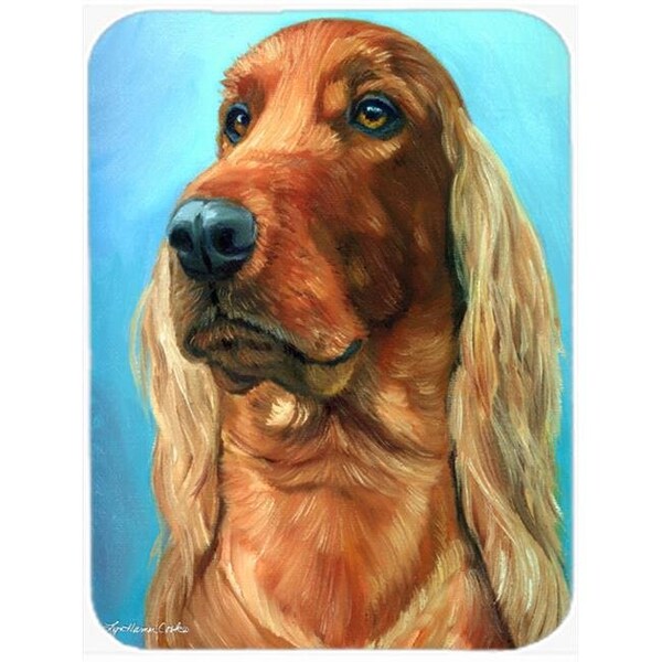 Carolines Treasures Carolines Treasures 7314LCB Irish Setter In Blue Glass Cutting Board; Large - 7314LCB