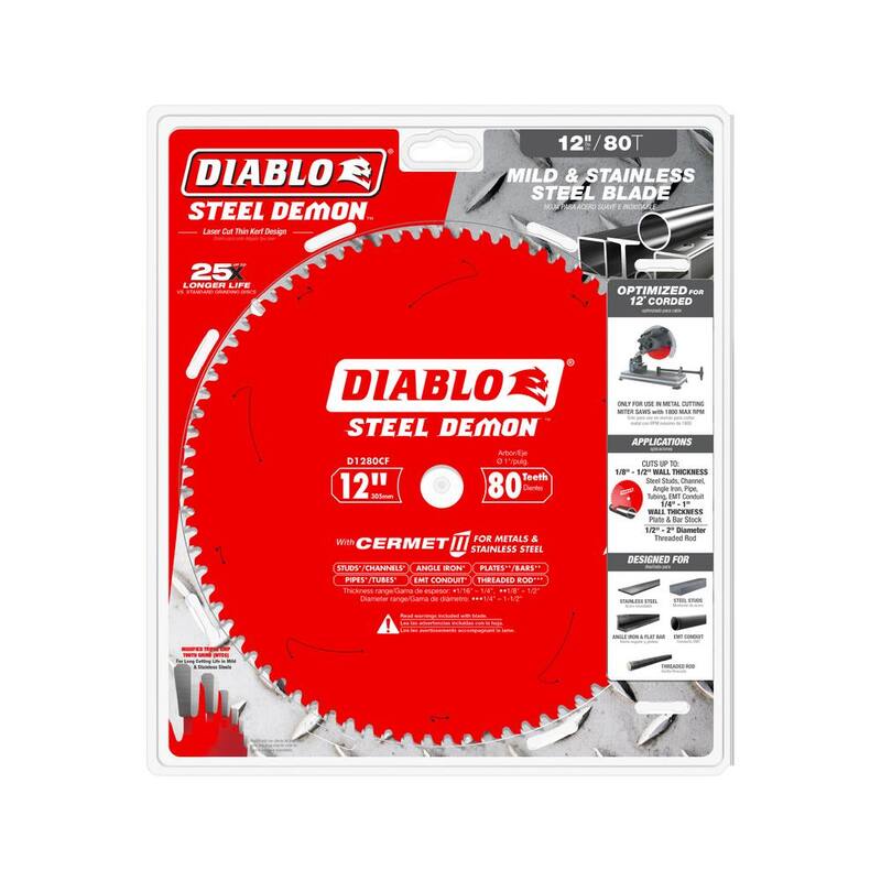 DIABLO 12 pulgadas x 80 dientes Steel Demon Cermet II hoja de sierra para metal mediano - D1280CF