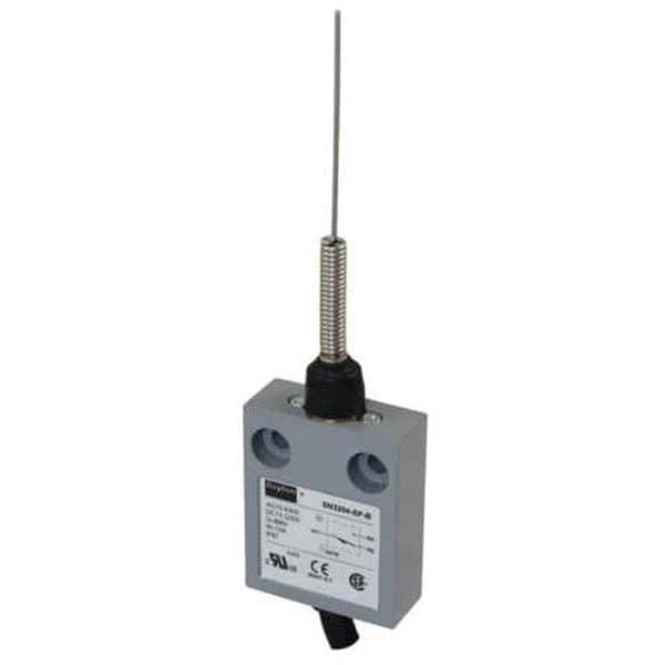 Interruptor de límite Dayton, Bigote de gato, Palo titubeante, SPDT, 10A @ 300V AC, Ubicación del actuador: Superior - 12T938