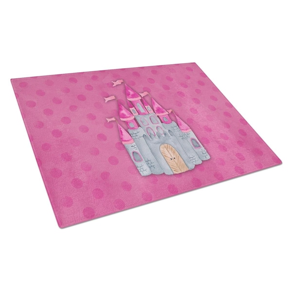 Carolines Treasures Princess Castle Watercolor Glass Cutting Board Large - BB7405LCB