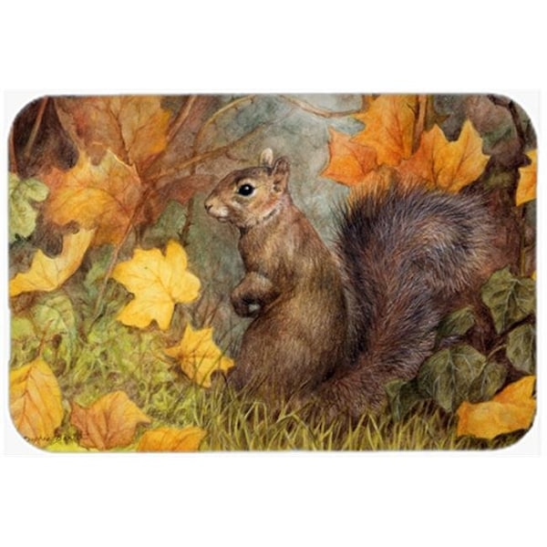 Carolines Treasures Carolines Treasures BDBA0097LCB Grey Squirrel in Fall Leaves Glass Large Cutting Board - BDBA0097LCB