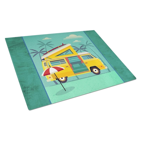 Carolines Treasures Greatest Adventure Camper Van Glass Cutting Board Large - BB5477LCB