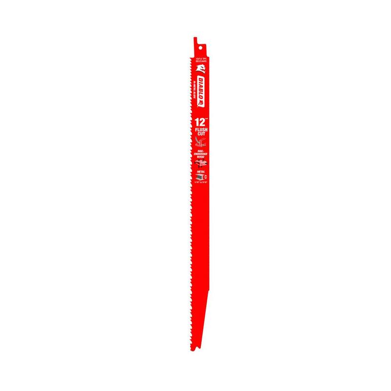 DIABLO 12 pulgadas 10/14 TPI Hoja de sierra reciprocante bimetálica para corte al ras en madera y metal con clavos incrustados - DS1214AFC