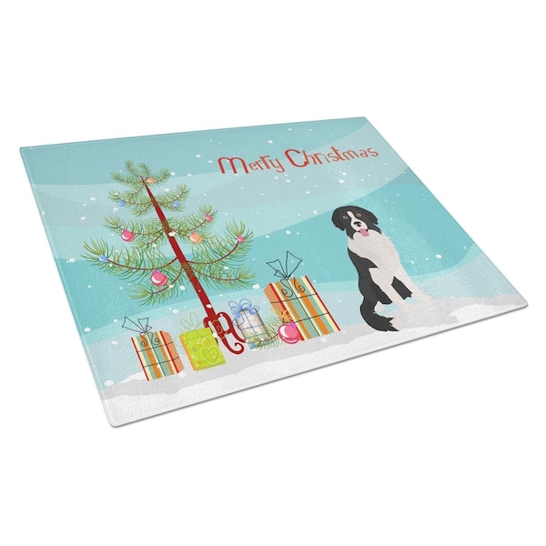 Carolines Treasures Borador Christmas Tree Glass Cutting Board Large - CK3887LCB