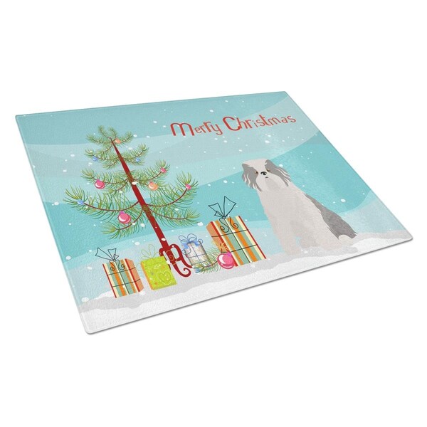 Carolines Treasures Odis Odessa Domestic Ideal Dog Christmas Tree Glass Cutting Board - Large - CK3504LCB