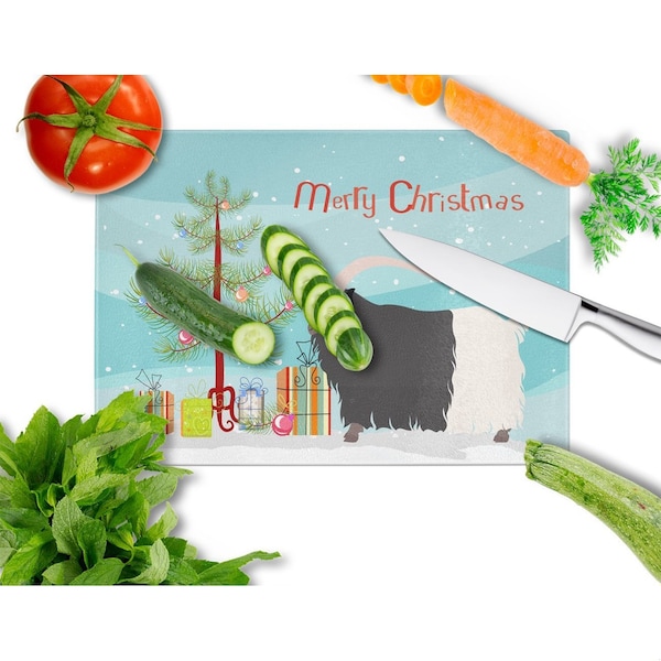 Carolines Treasures Welsh Black-Necked Goat Christmas Glass Cutting Board - Large - BB9254LCB