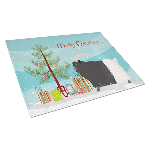 Carolines Treasures Welsh Black-Necked Goat Christmas Glass Cutting Board - Large - BB9254LCB