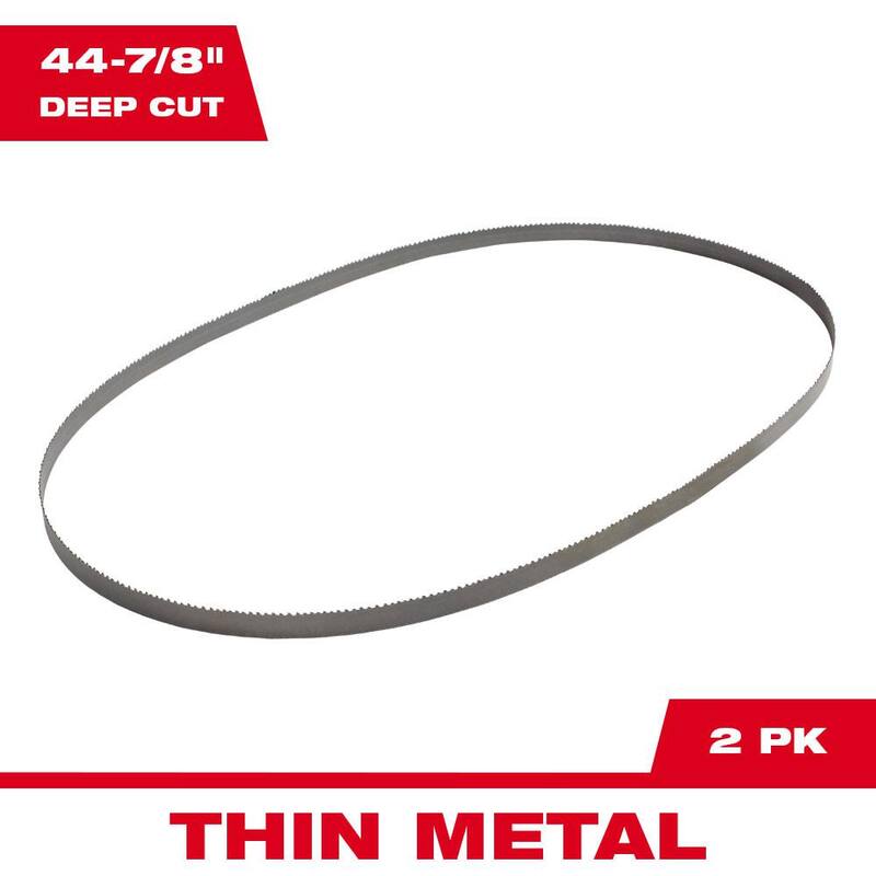 Milwaukee 44-7/8 pulg. 24 TPI Hojas de sierra de banda portátiles de corte profundo de bimetálico (paquete de 2) para M18 FUEL/Con cable - 48-39-0534
