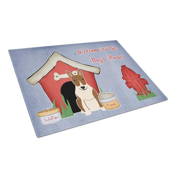 Carolines Treasures Dog House Collection Bull Terrier Brindle Glass Cutting Board, Large - BB2891LCB