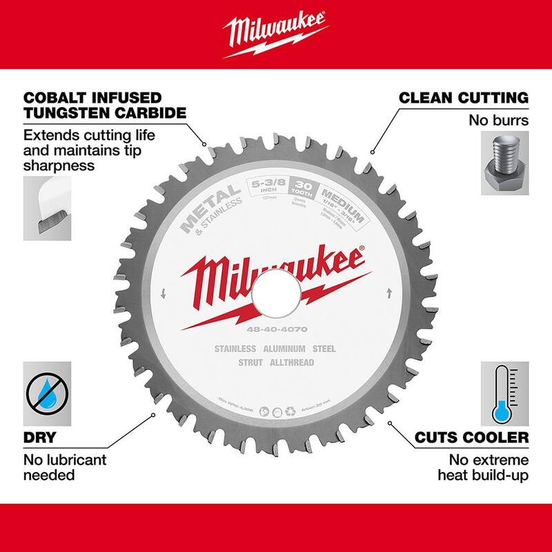 Milwaukee 5-3/8 pulgadas x 30 dientes Hoja de Sierra Circular para Metal y Acero Inoxidable - 48-40-4070