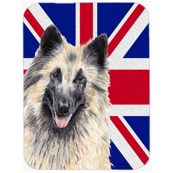 Carolines Treasures Belgian Tervuren With English Union Jack British Flag Glass Cutting Board - Large - SC9849LCB