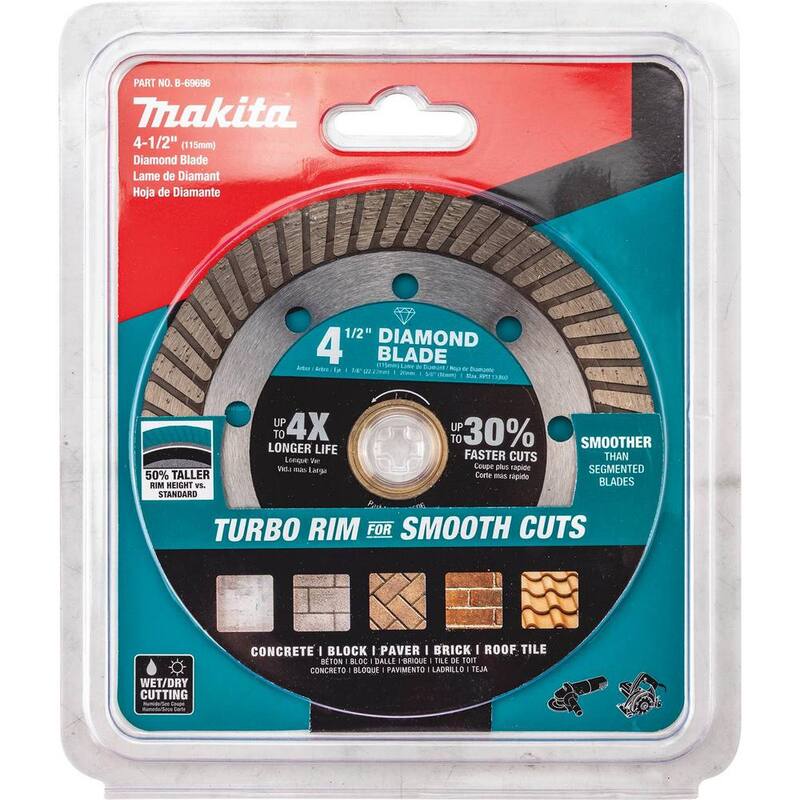 Makita 4.5 pulgadas Turbo Rim Diamond Blade para uso general - B-69696