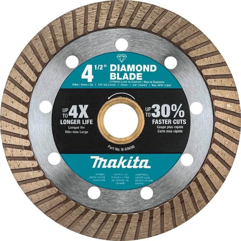 Makita 4.5 pulgadas Turbo Rim Diamond Blade para uso general - B-69696