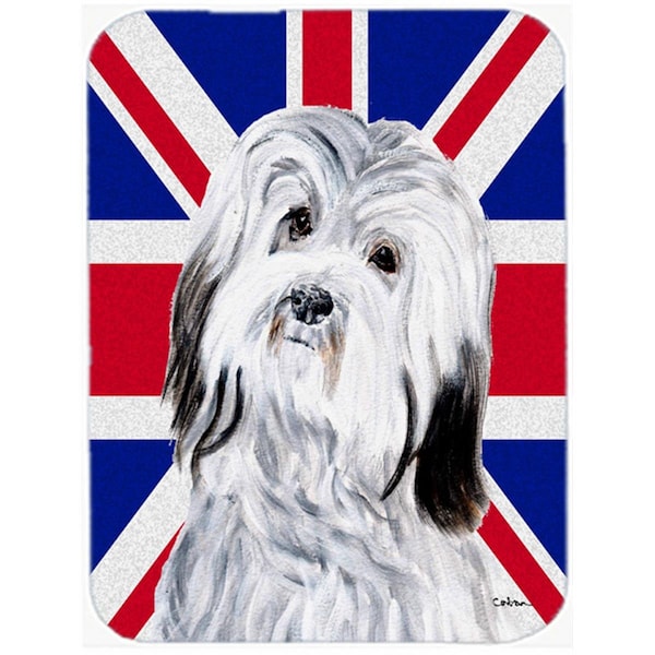 Carolines Treasures Havanese With English Union Jack British Flag Glass Cutting Board - Large - SC9874LCB