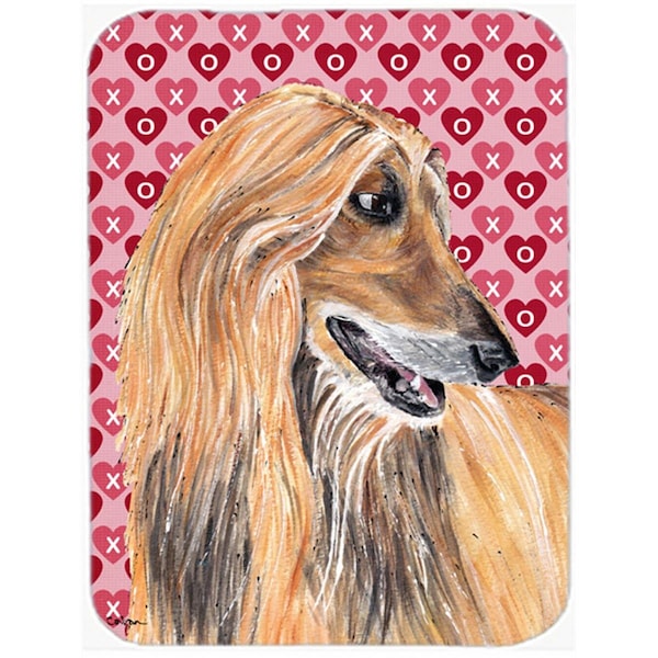 Carolines Treasures Afghan Hound Hearts Love And Valentines Day Glass Cutting Board - Large - SC9503LCB